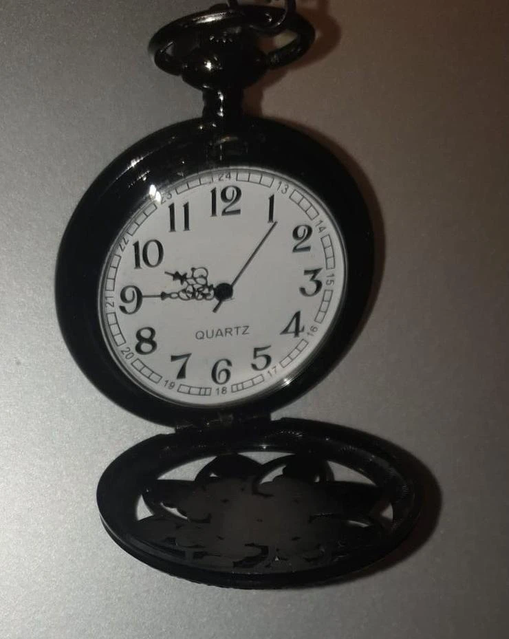 Montre de Poche Vintage Noir et Argent – photo 10